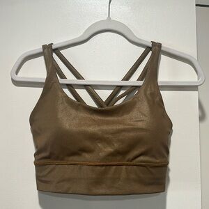 Lululemon Longline Shine Energy Bra Special
Edition Matte Copper Foil Size 8